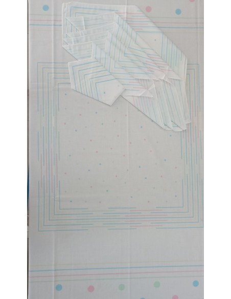 Mantel blanco tela / 6 servicios